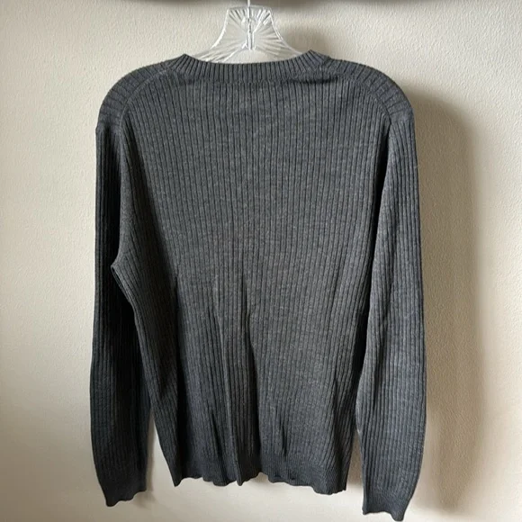 Murano Men’s 100% Merino Wool V-Neck Sweater - Picture 3 of 4